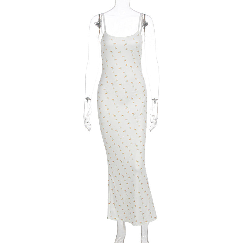 Damen Maxikleid mit floralem Muster und feinen Spaghettiträgern R&B