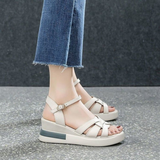 Damen Wedge-Sandaletten mit geflochtenem Riemchen-Design und verstellbarem Riemen R&B
