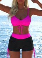 Damen Bikini-Oberteil und Hochschnitt Badeshorts R&B