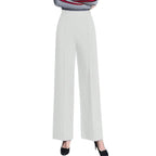 Damen Weite High-Waist Stoffhose mit eleganten Falten