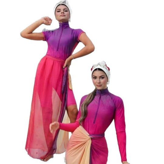 Damen modischer Schwimmanzug mit elegantem Wickellook R&B