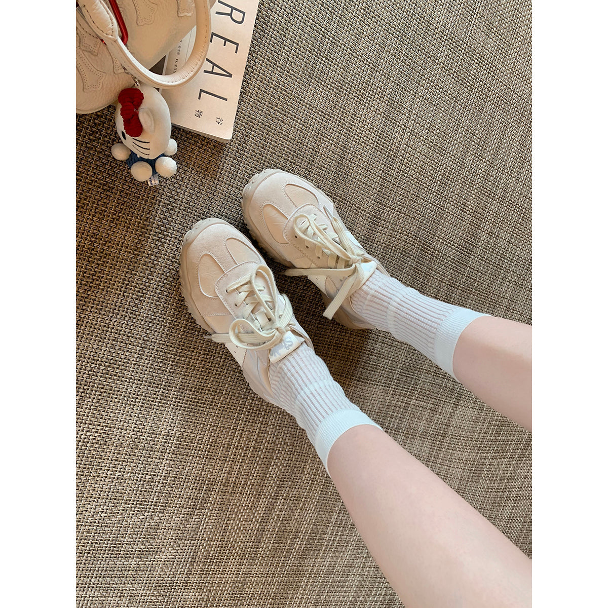 Damen sportliche Sneakers mit atmungsaktivem Obermaterial und rutschfester Sohle R&B