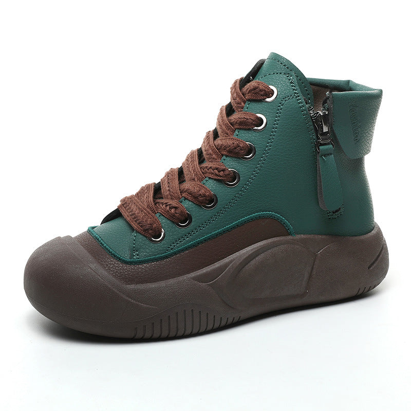 Damen Hochformatige Sneakers mit seitlichem Reißverschluss und robustem Gummiprofil R&B