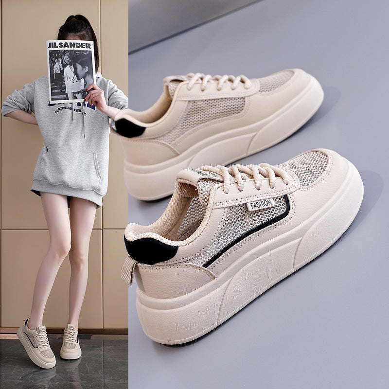 Damen modische Sneakers mit atmungsaktiven Mesh-Einsätzen und hoher Laufsohle R&B