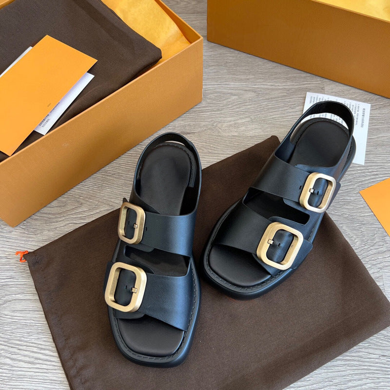 Damen Komfortable Sandalen mit modischem Schnallen-Design R&B