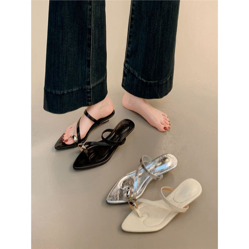 Damen elegante Slingback-Sandalen mit schicker Schnalle R&B