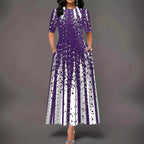 Damen Maxikleid mit kreativen Spritzmuster R&B