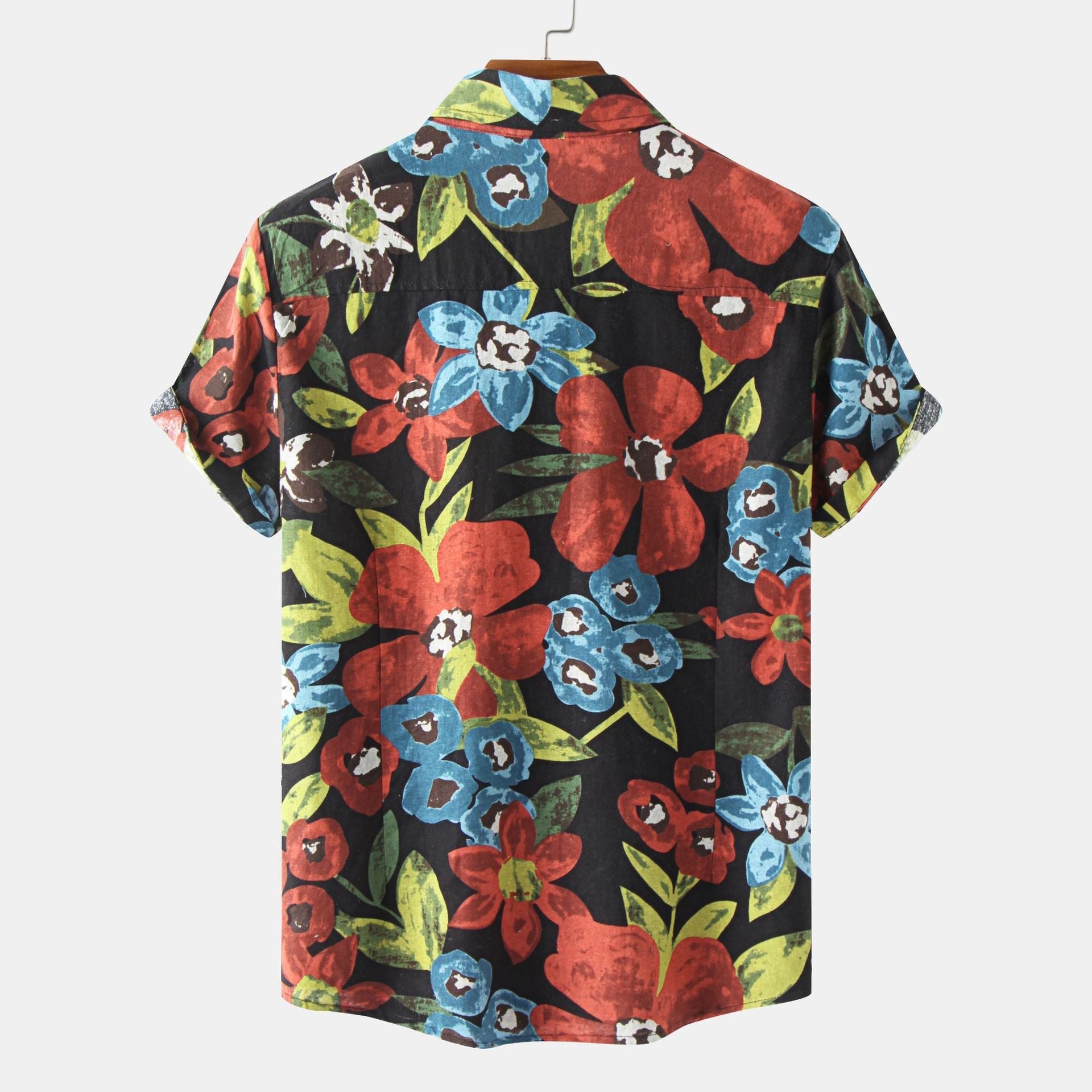 Damen Kurzarmhemd mit lendigem Blumenmotiv und modernem Schnitt