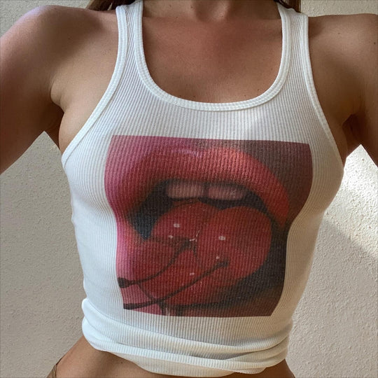 Damen Tanktop mit auffälligem grafischen Druck R&B