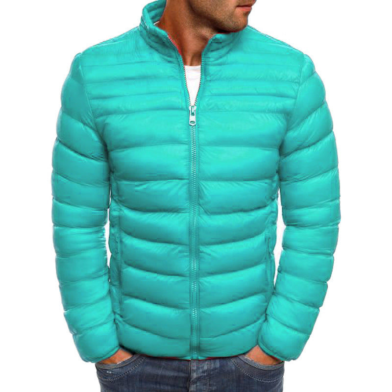 Herren modische Steppjacke mit hohem Kragen und seitlichen Reißverschlusstaschen R&B