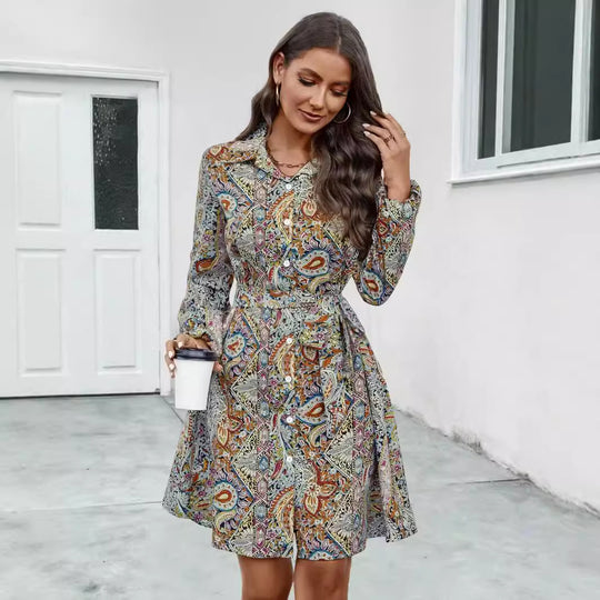 Damen Langarm Kleid mit floralem Muster R&B
