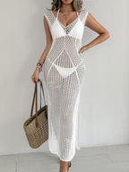 Damen eleganter Häkelsarong mit transparentem Design R&B