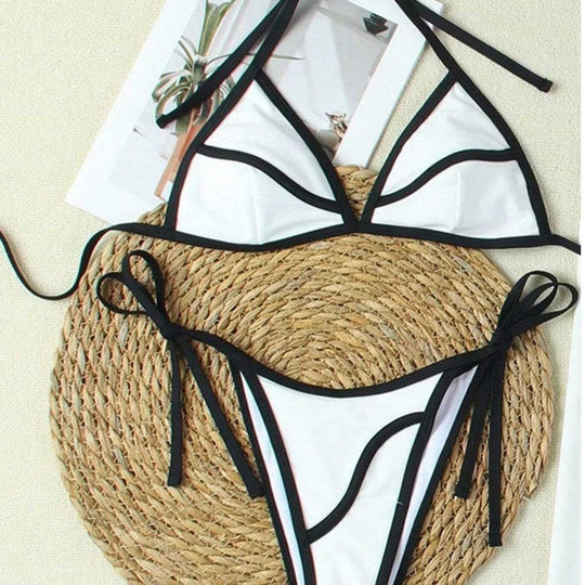 Damen Triangel-Bikini mit modischen Kontrasten R&B