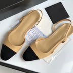Damen Slingback Ballerinas mit elegantem Kontrastdesign