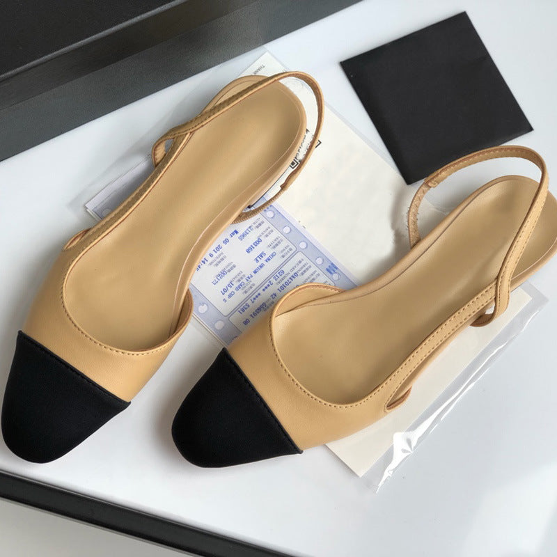Damen Slingback Ballerinas mit elegantem Kontrastdesign