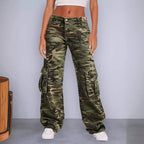 Damen Cargo-Hose im urbanen Camouflage-Stil mit praktischen Seitentaschen R&B