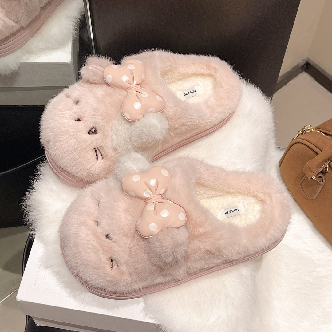 Damen Flauschige Hausschuhe mit süßem Hundefdesign und bequemer Sohle R&B