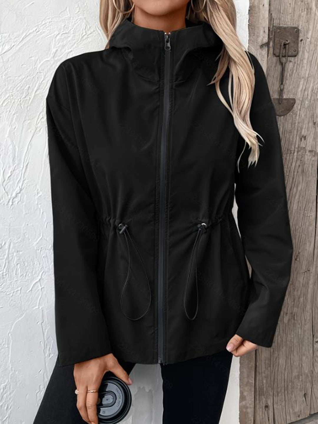 Damen knielange Funktionsjacke mit verstellbarem Bund R&B