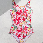 Damen Einteiliger Badeanzug mit floralem Muster R&B