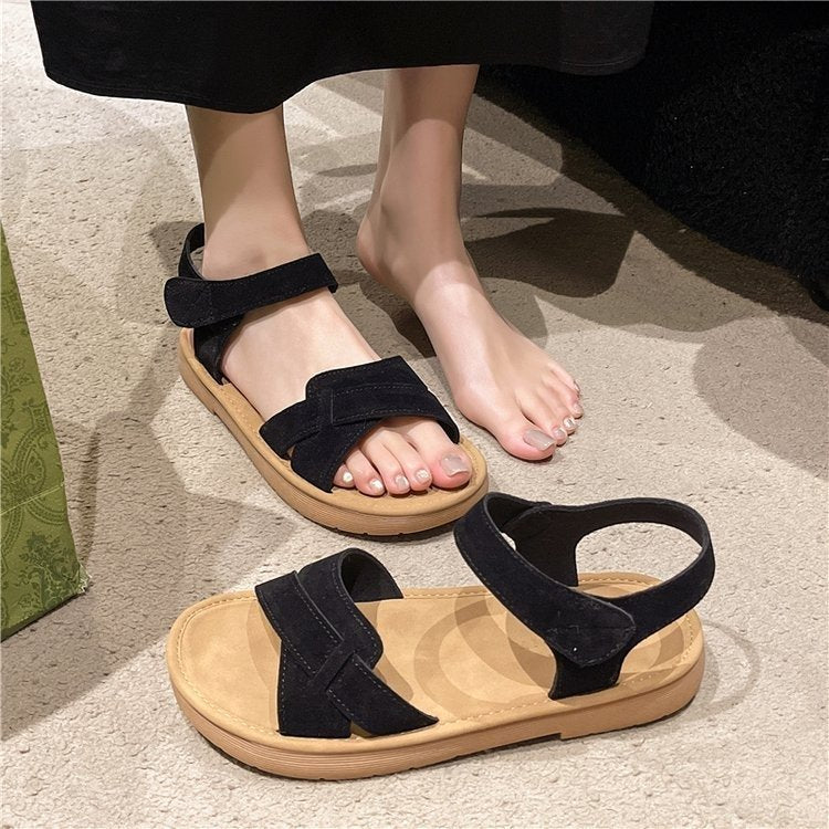 Damen modische Riemensandalen mit flexiblem Fußbett und verstellbaren Riemen