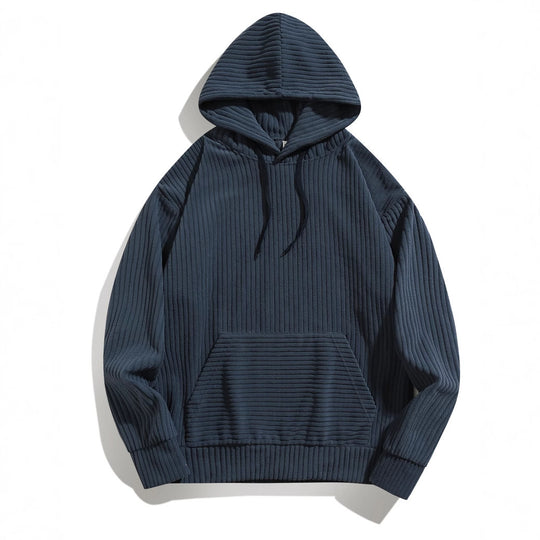 Herren Kapuzenpullover mit strukturierter Ripp-Textur und praktischen Taschen R&B