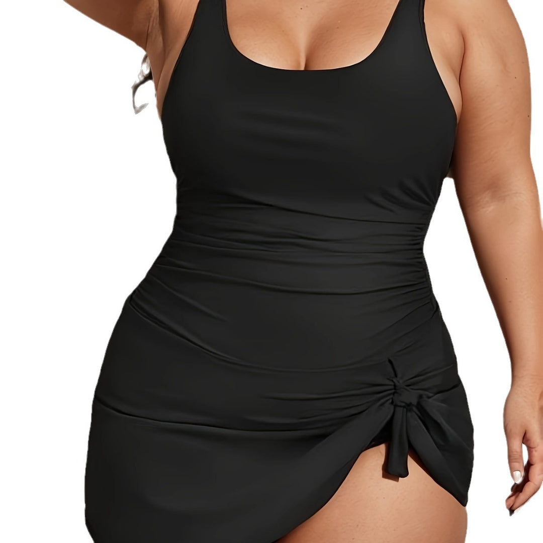 Damen Einteiler Badeanzug mit geschmeidigem Stoff und asymmetrischem Rock R&B