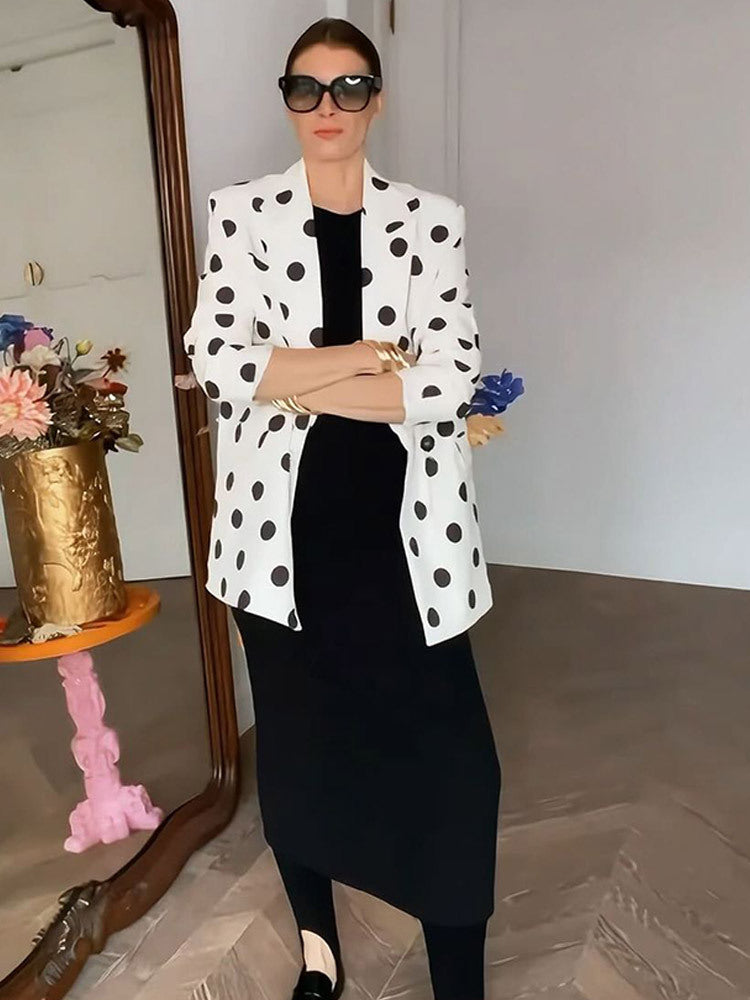 Damen modischer Blazer mit Punkten R&B