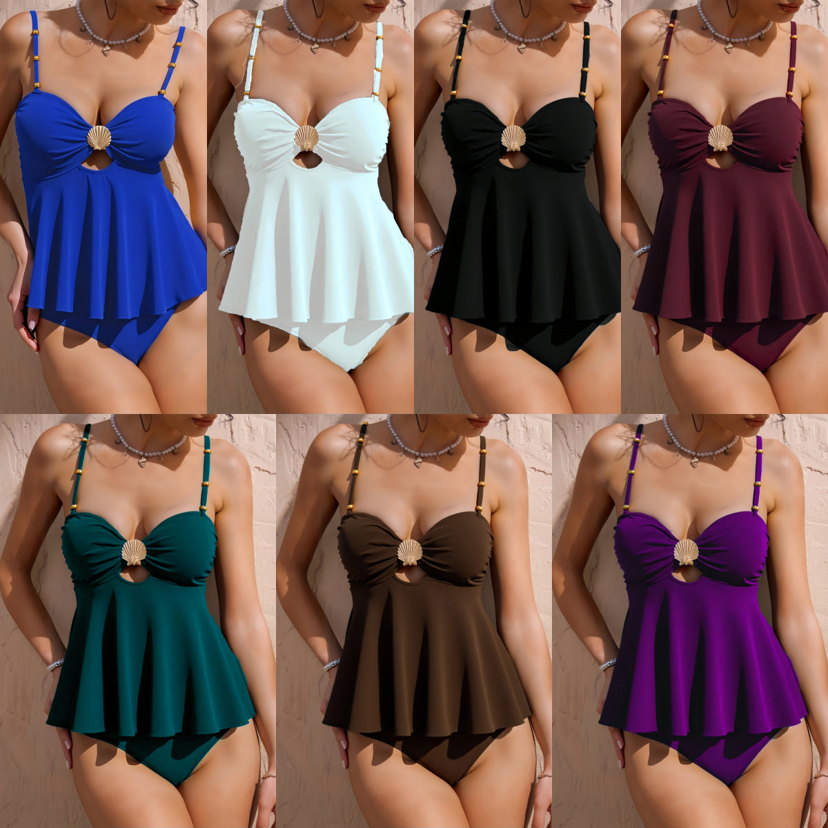 Damen Tankini-Set mit eleganter Muschelverzierung R&B
