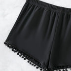 Damen Sommerliche Badeshorts mit verspieltem Pompon-Dekor R&B