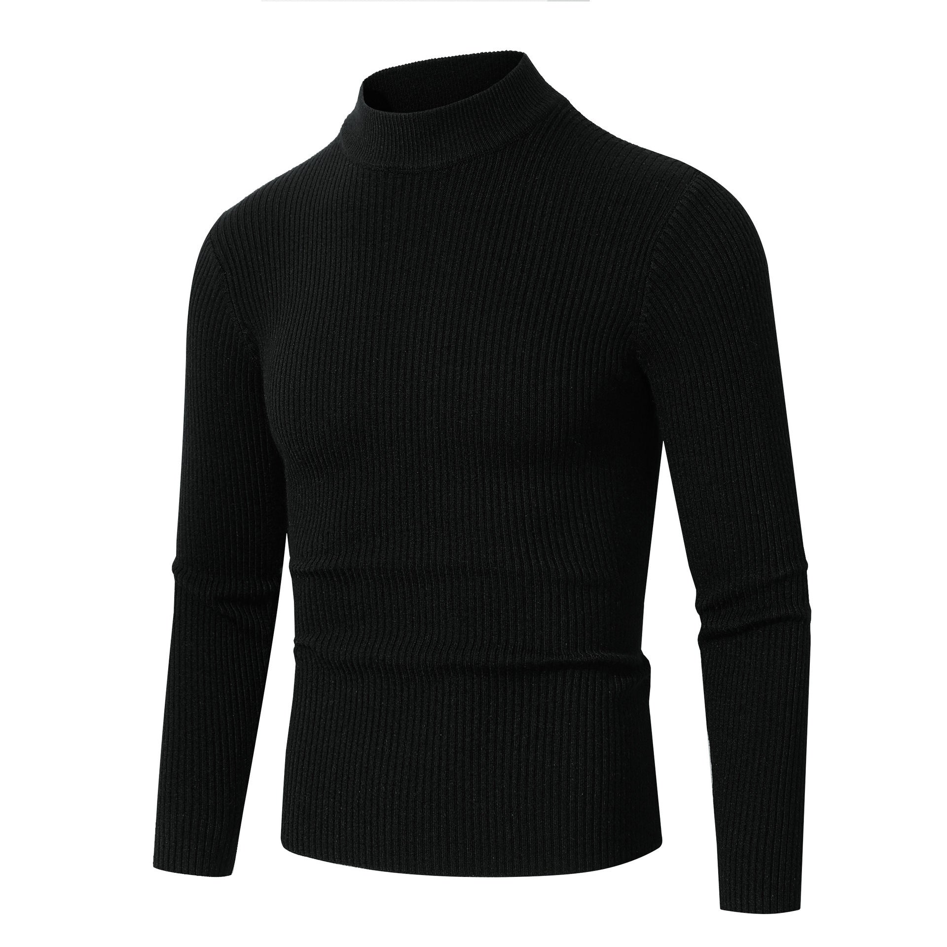 Herren Rollkragenpullover mit geripptem Design R&B