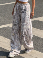 Damen Weitgeschnittene Print-Hose mit elastischem Bund R&B