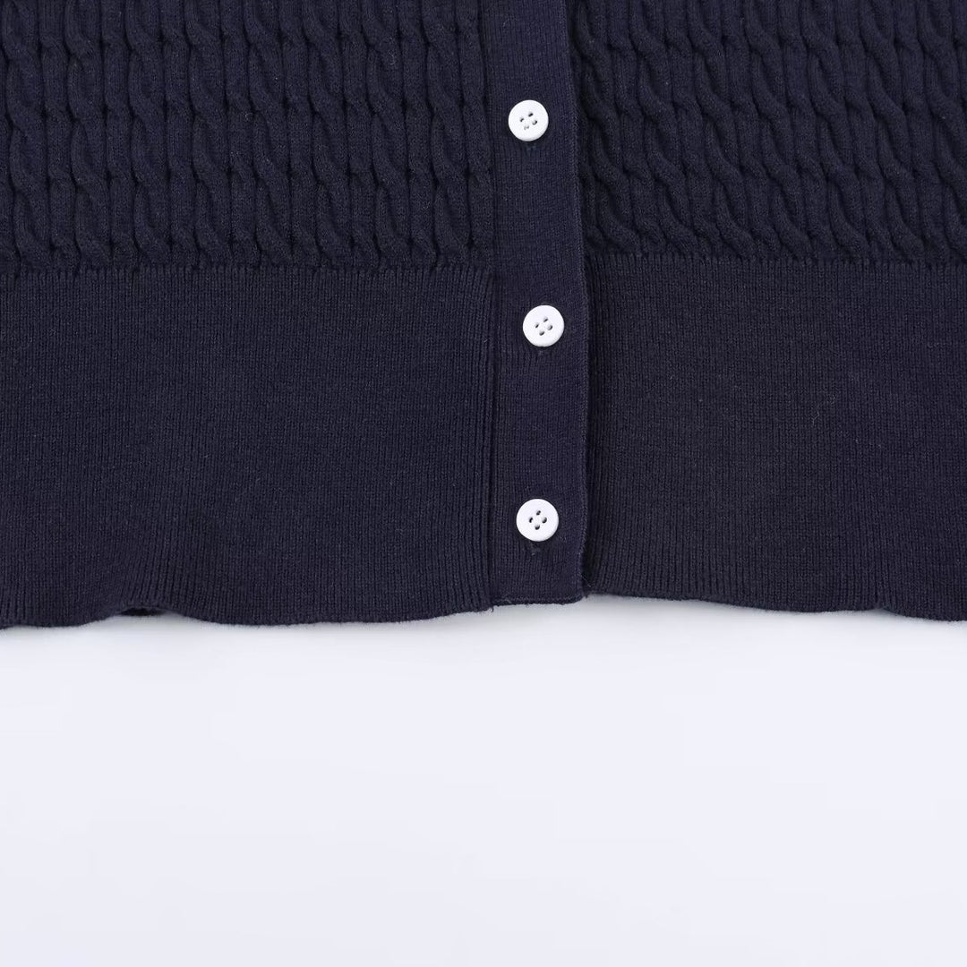 Damen Strickbluse mit eleganter Kragenverzierung R&B