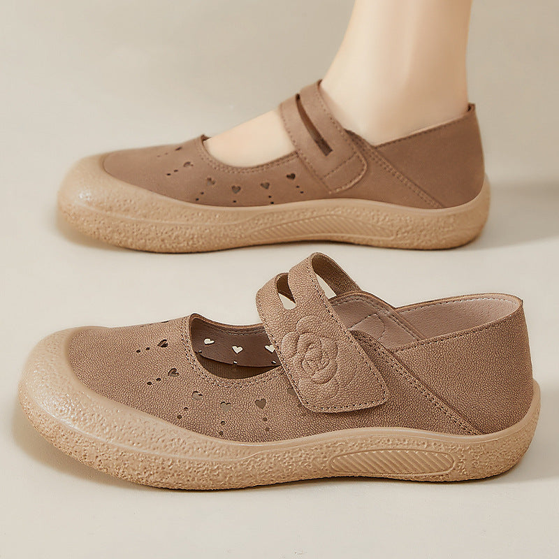Damen Komfortable Clogs mit floralem Design und praktischen Klettverschluss R&B