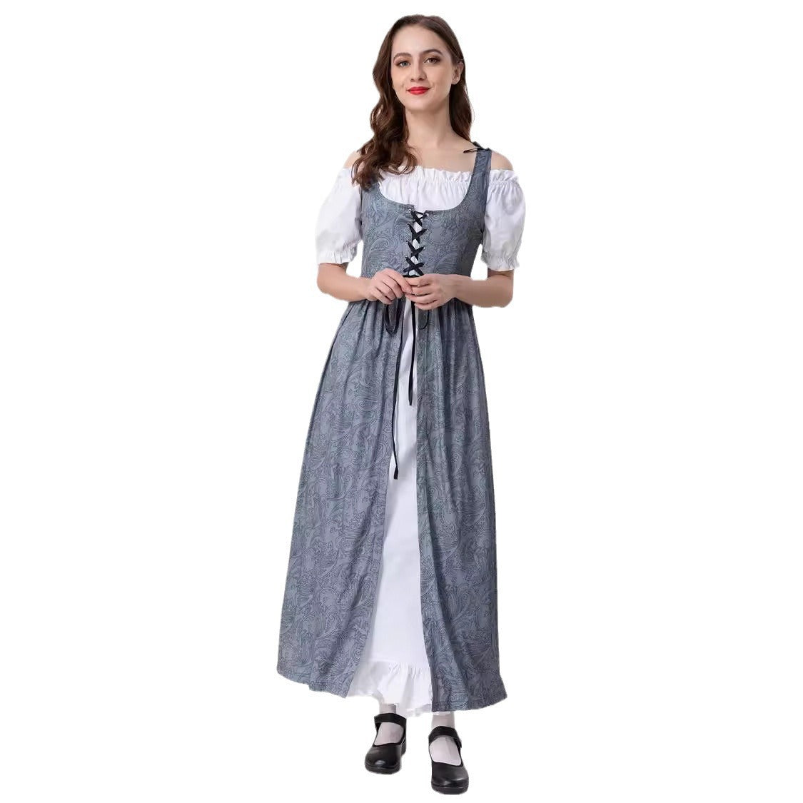 Damen Trachtenkleid mit romantischen Rüschendetails und bezaubernder Schnürung R&B