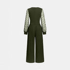 Damen Overall mit transparenten Puffärmeln R&B