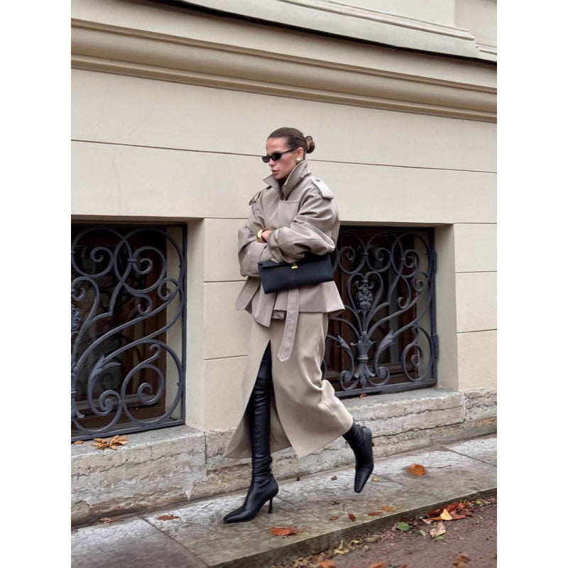 Damen Übergröße Trenchcoat R&B