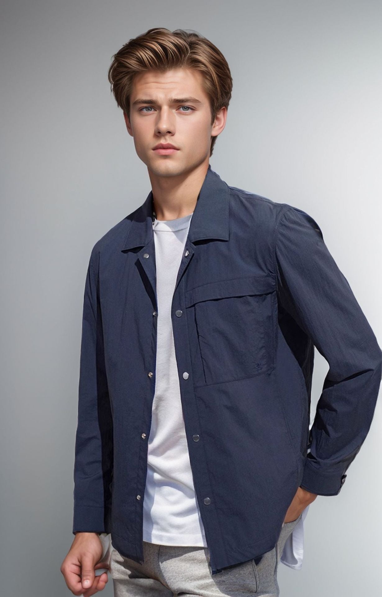 Herren technische Freizeitjacke mit praktischen Taschen und leichtem Material R&B