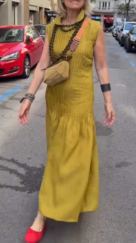 Damen Polo-Maxi-Kleid mit lässigem Schnitt und strukturierter Textur R&B