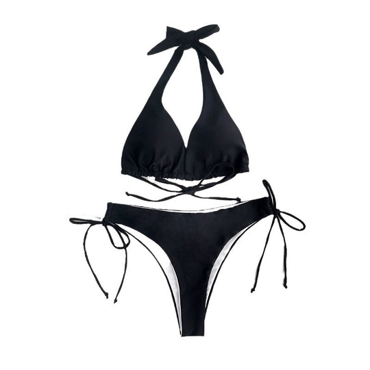 Damen Triangel-Bikini mit hohem Komfort und verspielten Bindebändern R&B