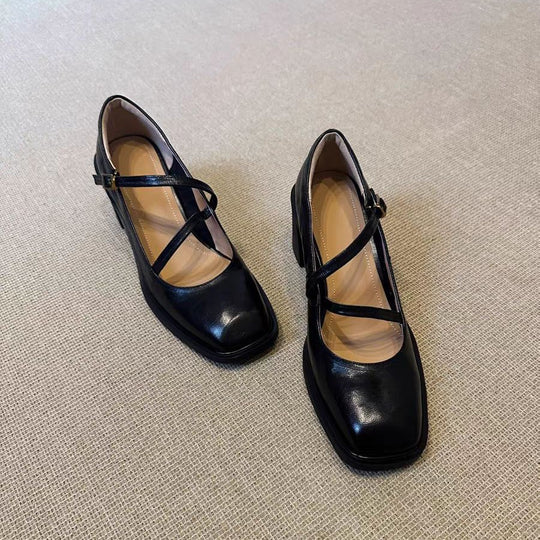Damen elegante Mary Jane Pumps mit modischem Riemchen-Design R&B