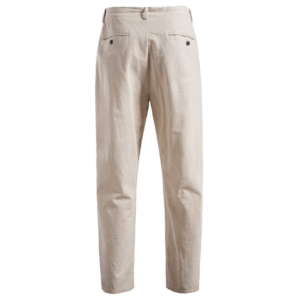 Damen lockere Baumwollhose mit verstellbarem Bund