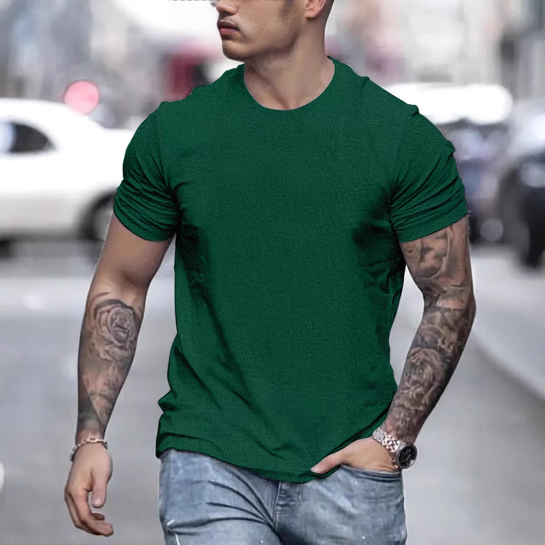 Herren lässiges T-Shirt mit strukturierter Oberfläche und bequemem Schnitt