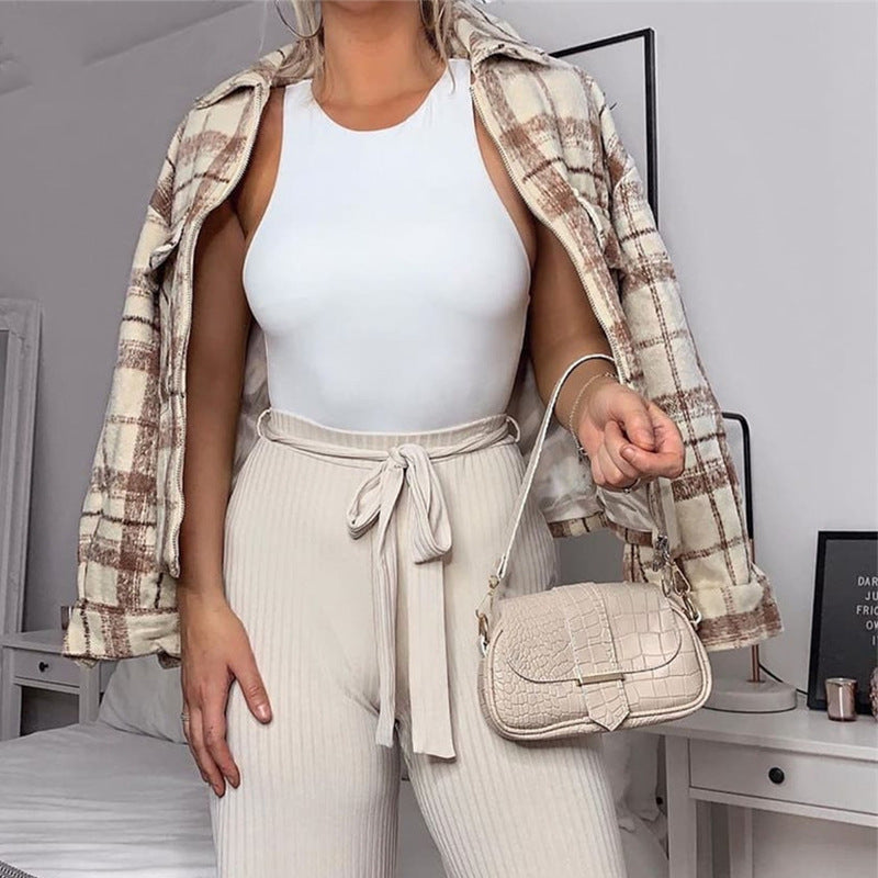 Damen Figurbetontes Tanktop mit breitem Trägerdesign R&B