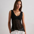 Damen Spitzentop mit elegantem Schnitt und durchscheinendem Design R&B