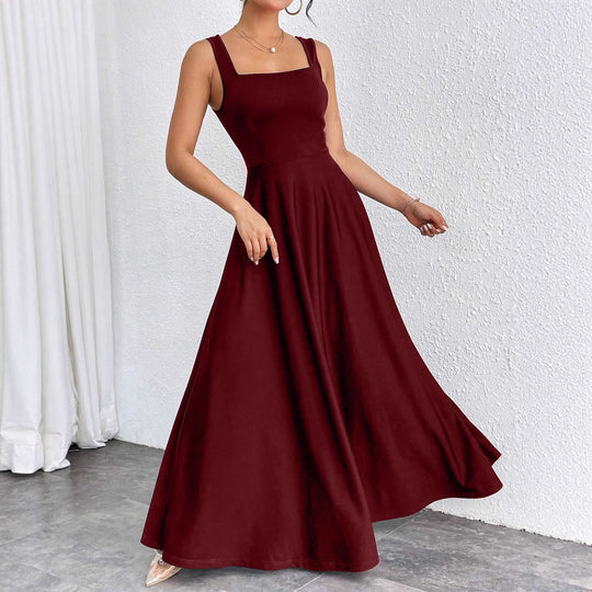 Elegantes Damen Maxikleid mit weichem Schnitt & quadratischem Ausschnitt | R&B