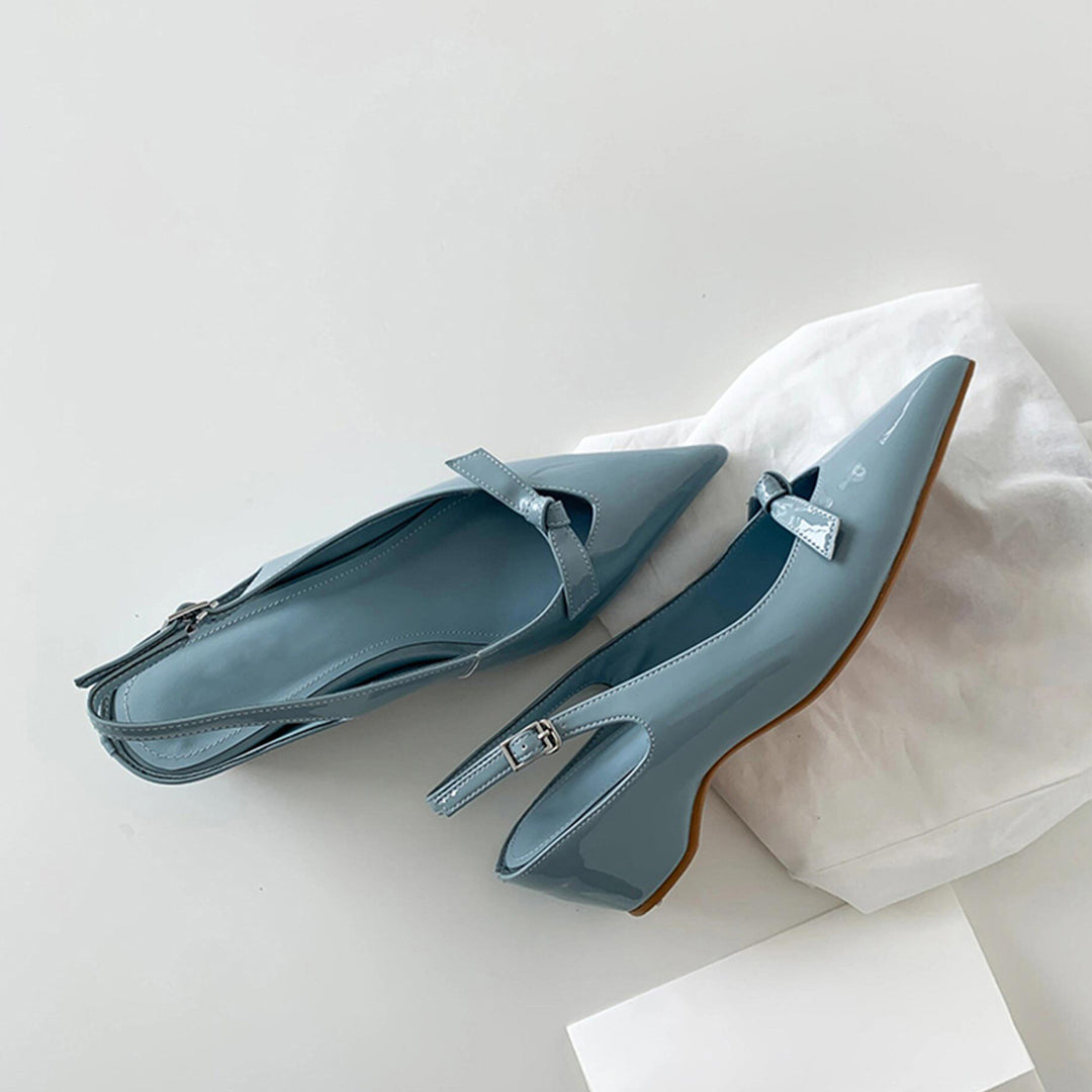 Damen Slingback-Pumps mit eleganter Schleifenverzierung und spitz zulaufendem Design R&B