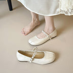 Damen Ballerinas mit elegantem Riemen und schimmerndem Obermaterial