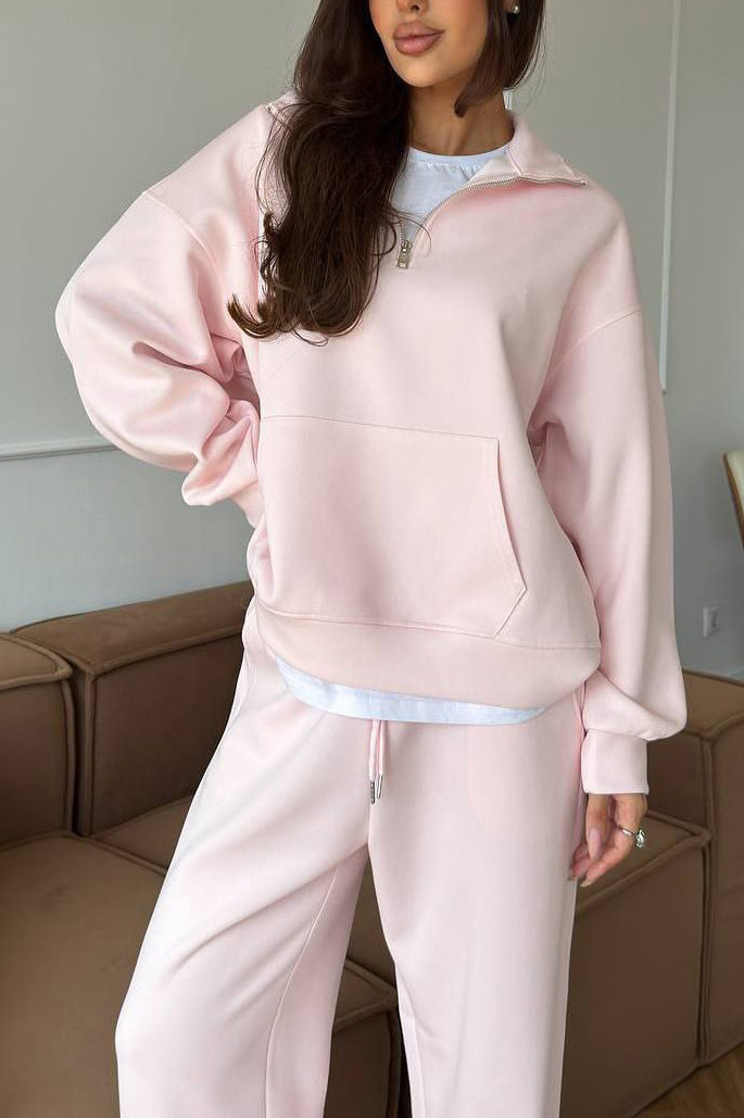 R&B | Halbhals Pullover Sweatshirt und Weit Geschnittene Hose Zweiteiler Anzug