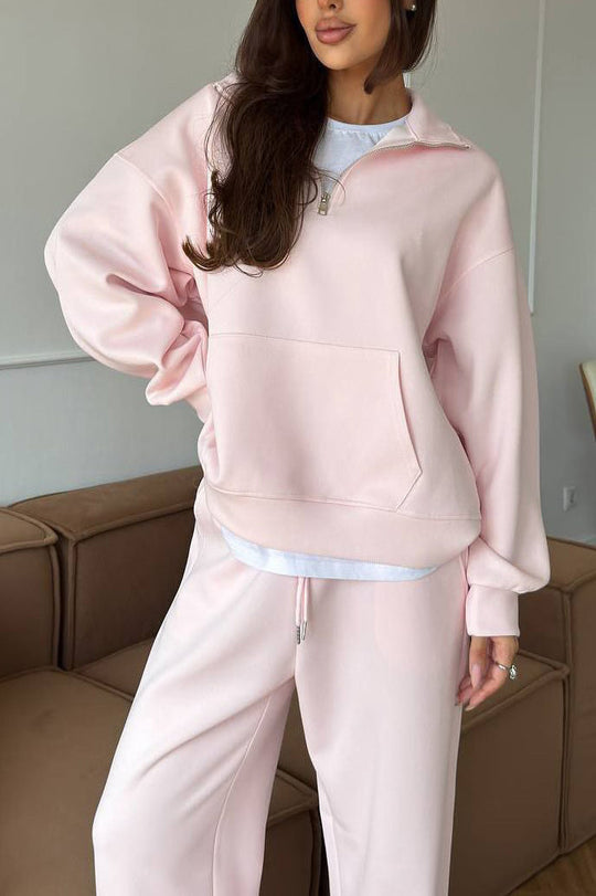 R&B | Halbhals Pullover Sweatshirt und Weit Geschnittene Hose Zweiteiler Anzug