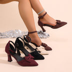 Damen elegante Slingback-Pumps mit zartem Schleifen-Detail R&B